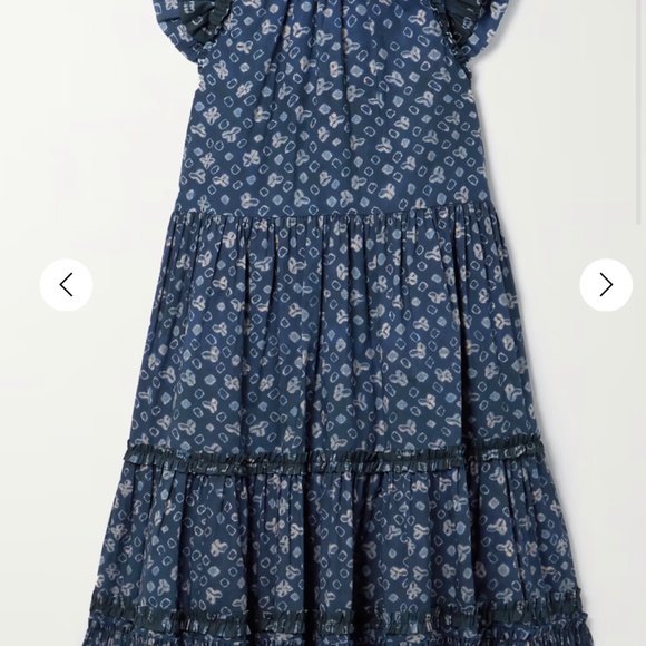 ULLA JOHNSON Joan ruffled printed cotton-poplin mini dress - NWOT SIZE 6 - Picture 4 of 6